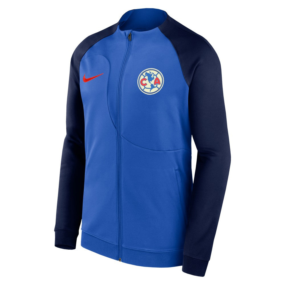 Club America Male Youth 2023/24 Academy Pro Anthem Fitted Raglan Performance Full-Zip Jacket Blue - FIFA World CUP