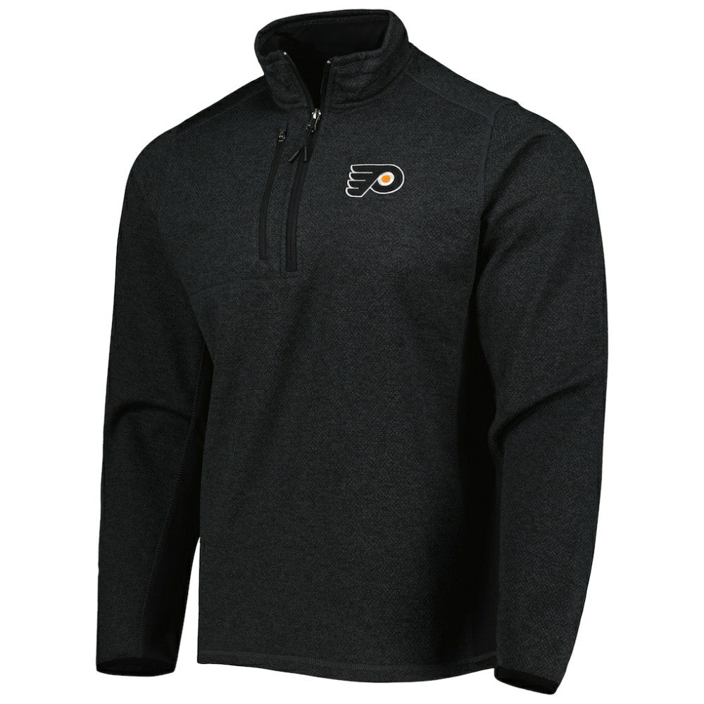 Philadelphia Flyers Antigua Course Quarter-Zip Jacket - Heathered Black - NHL