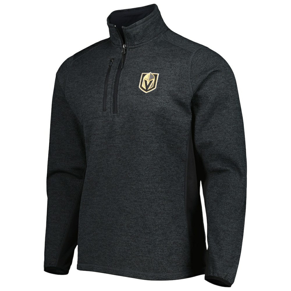 Vegas Golden Knights Antigua Course Quarter-Zip Jacket - Heathered Black - NHL