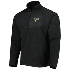 Pittsburgh Penguins Antigua Course Quarter-Zip Jacket - Heathered Black - NHL