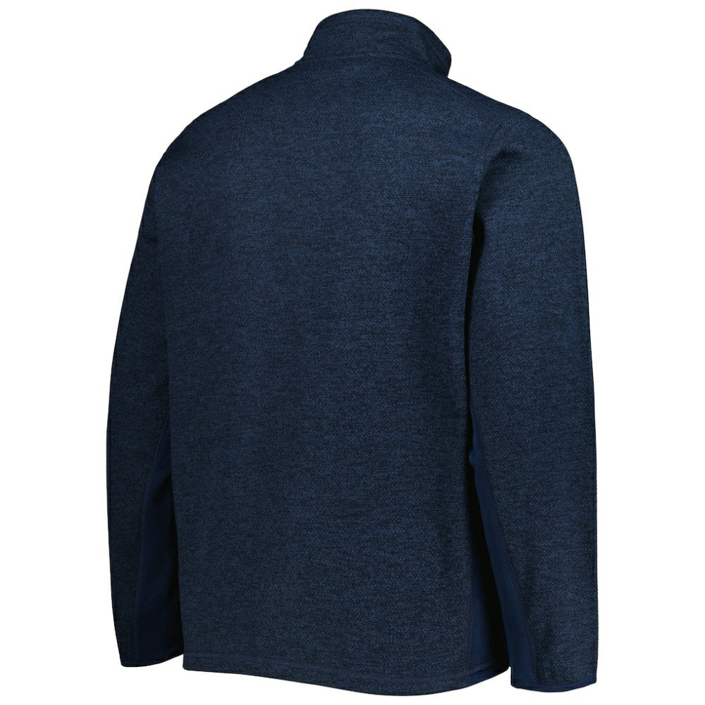 Seattle Kraken Antigua Course Quarter-Zip Jacket - Heathered Deep Sea Blue - NHL