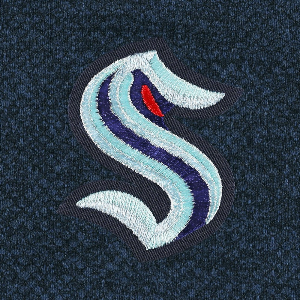 Seattle Kraken Antigua Course Quarter-Zip Jacket - Heathered Deep Sea Blue - NHL