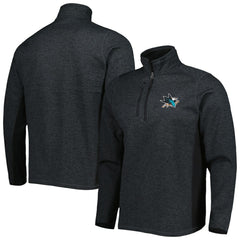 San Jose Sharks Antigua Course Quarter-Zip Jacket - Heathered Black - NHL