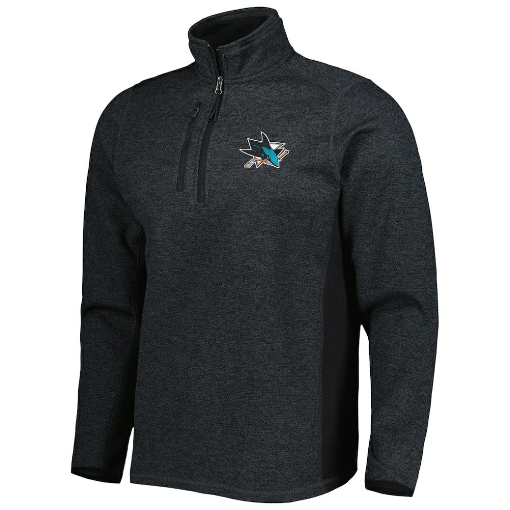 San Jose Sharks Antigua Course Quarter-Zip Jacket - Heathered Black - NHL