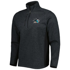 San Jose Sharks Antigua Course Quarter-Zip Jacket - Heathered Black - NHL