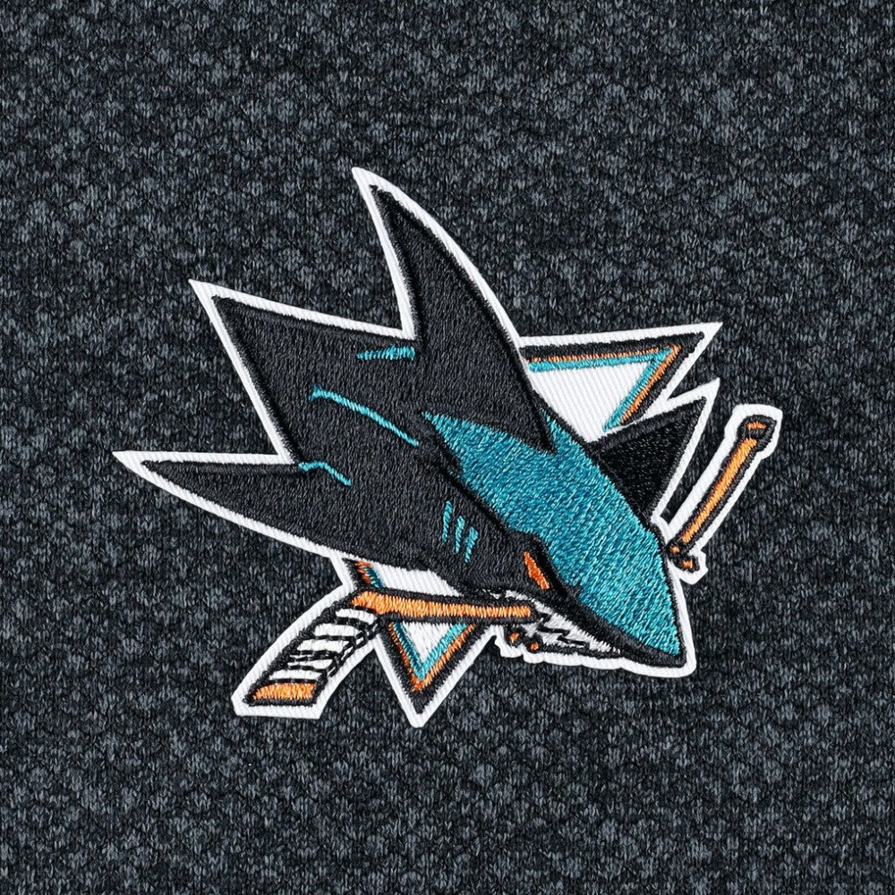 San Jose Sharks Antigua Course Quarter-Zip Jacket - Heathered Black - NHL