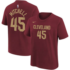 Donovan Mitchell Cleveland Cavaliers Youth Icon Edition Name & Number T-Shirt Wine - NBA