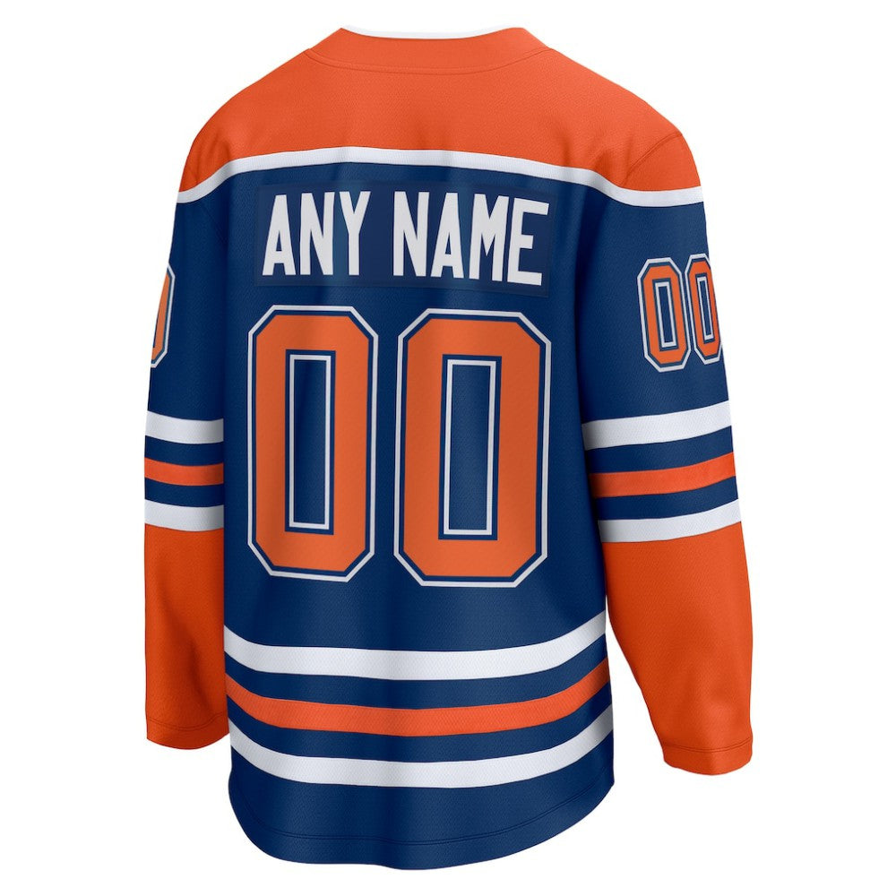 Edmonton Oilers Fanatics Home Breakaway Custom Jersey - Royal - NHL