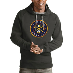 Denver Nuggets Antigua Team Logo Victory Pullover Hoodie Charcoal - NBA
