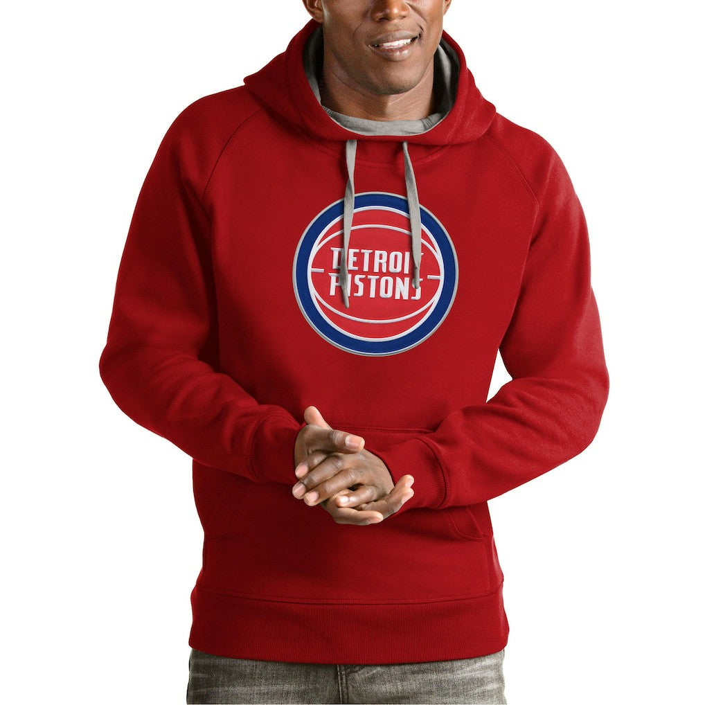 Detroit Pistons Antigua Team Logo Victory Pullover Hoodie Red - NBA