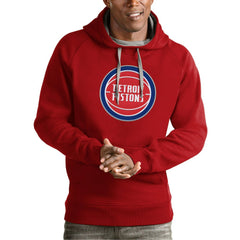 Detroit Pistons Antigua Team Logo Victory Pullover Hoodie Red - NBA