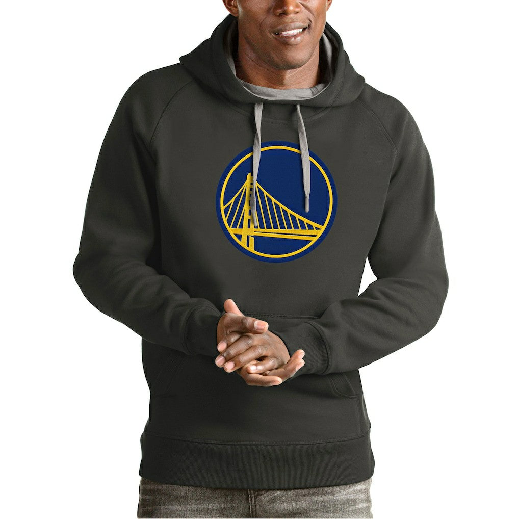 Golden State Warriors Antigua Team Logo Victory Pullover Hoodie Charcoal - NBA