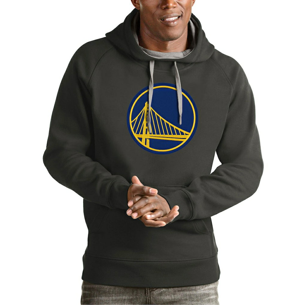 Golden State Warriors Antigua Team Logo Victory Pullover Hoodie Charcoal - NBA