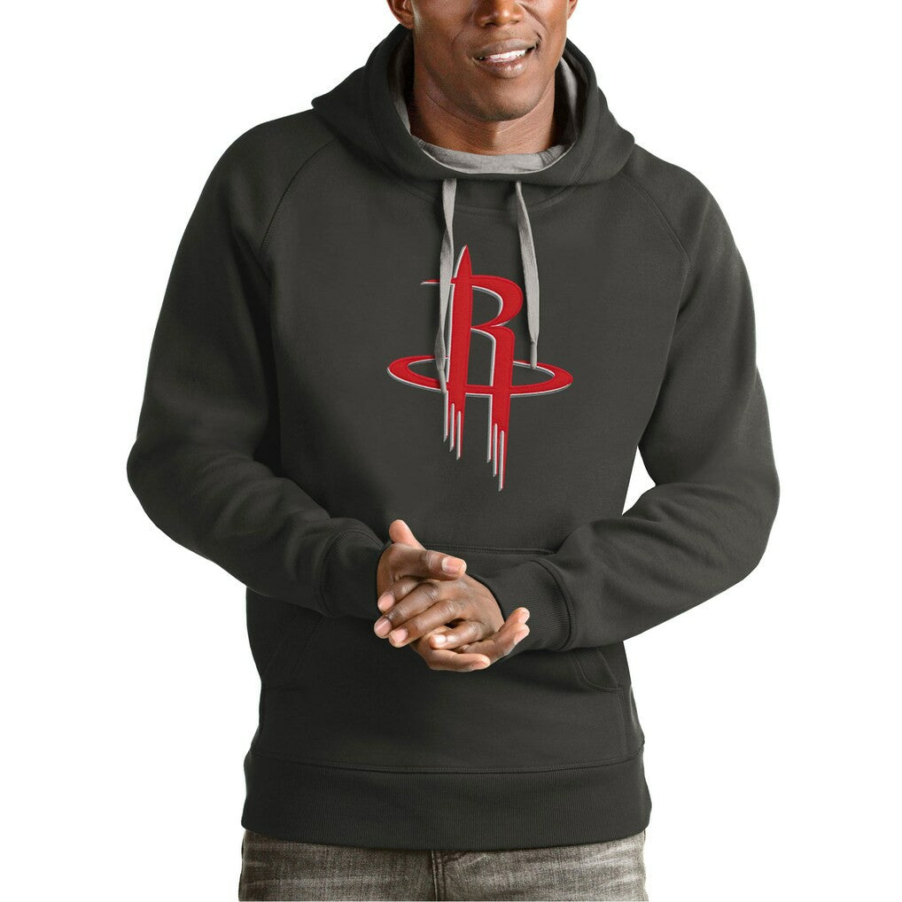 Houston Rockets Antigua Team Logo Victory Pullover Hoodie Charcoal - NBA