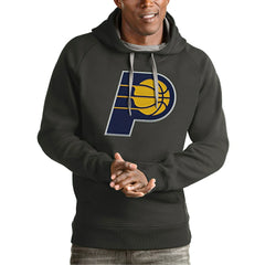Indiana Pacers Antigua Team Logo Victory Pullover Hoodie Charcoal - NBA
