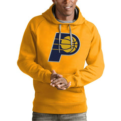 Indiana Pacers Antigua Team Logo Victory Pullover Hoodie Gold - NBA