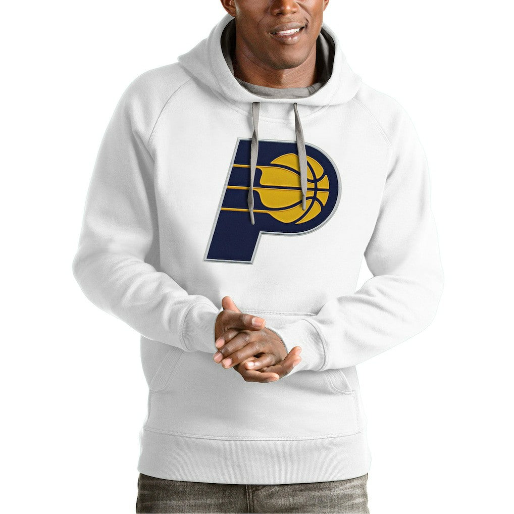 Indiana Pacers Antigua Team Logo Victory Pullover Hoodie White - NBA