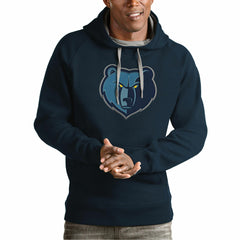 Memphis Grizzlies Antigua Team Logo Victory Pullover Hoodie Navy - NBA