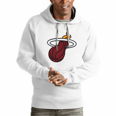 Miami Heat Antigua Team Logo Victory Pullover Hoodie White - NBA