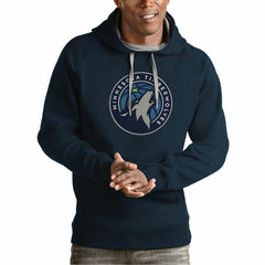 Minnesota Timberwolves Antigua Team Logo Victory Pullover Hoodie Navy - NBA