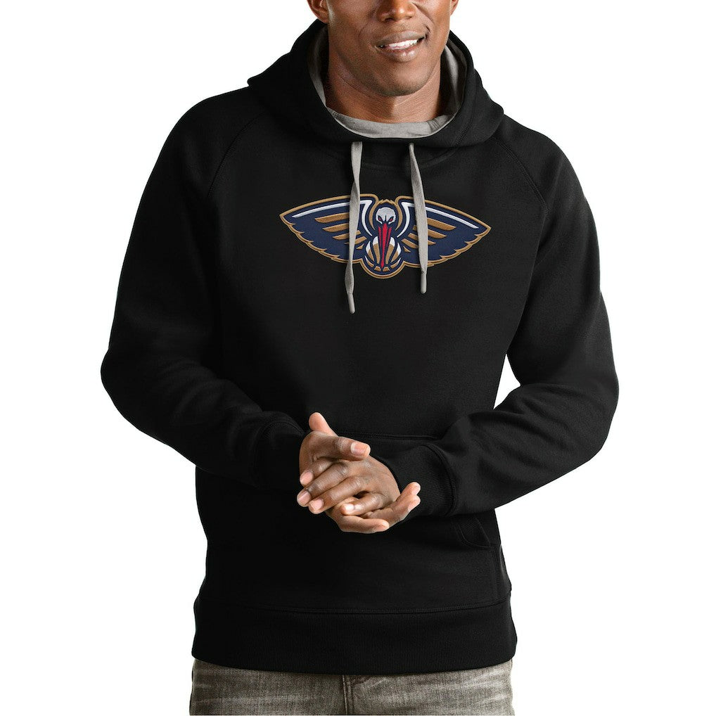 New Orleans Pelicans Antigua Team Logo Victory Pullover Hoodie Black - NBA