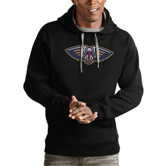 New Orleans Pelicans Antigua Team Logo Victory Pullover Hoodie Black - NBA