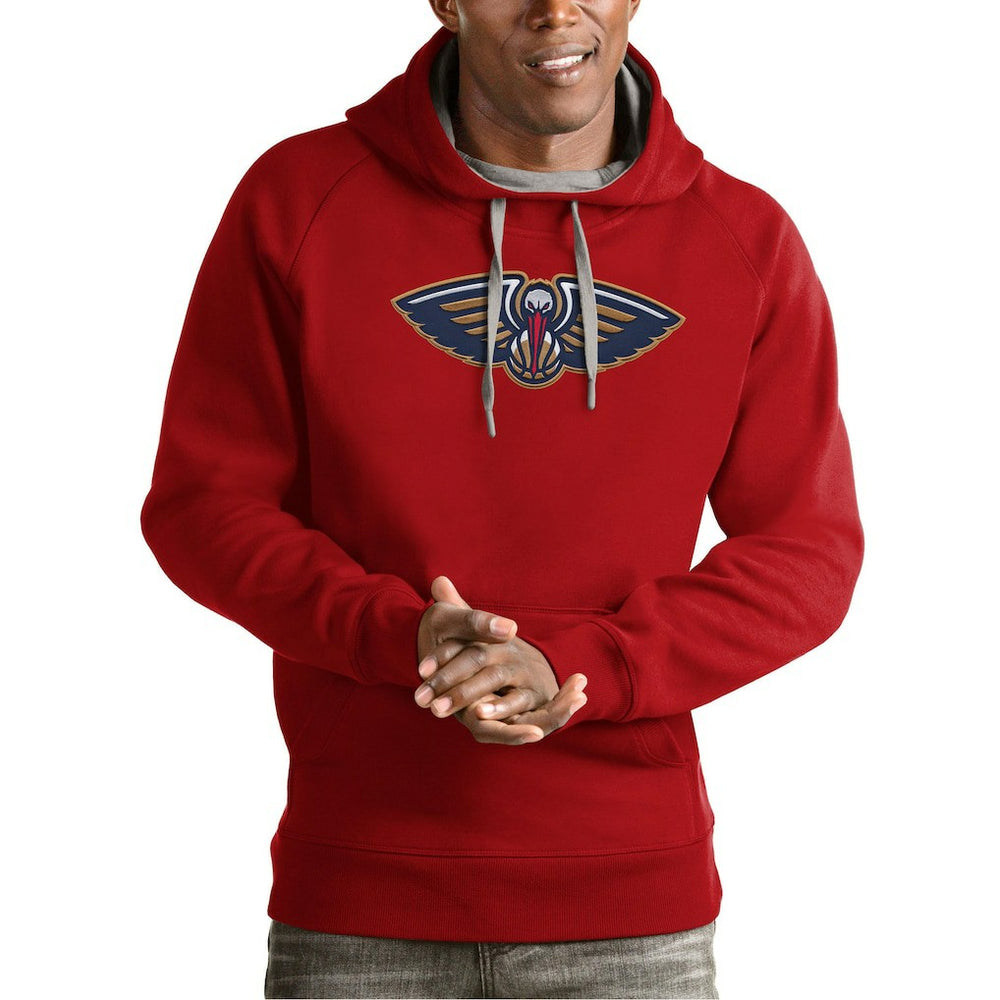 New Orleans Pelicans Antigua Team Logo Victory Pullover Hoodie Red - NBA