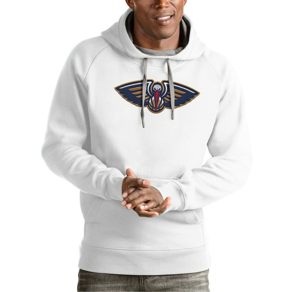 New Orleans Pelicans Antigua Team Logo Victory Pullover Hoodie White - NBA