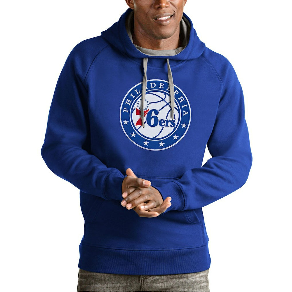 Philadelphia 76ers Antigua Team Logo Victory Pullover Hoodie Royal - NBA