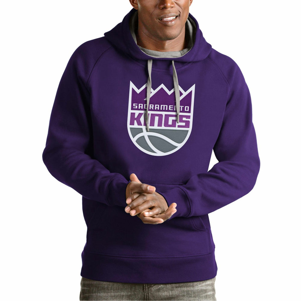 Sacramento Kings Antigua Team Logo Victory Pullover Hoodie Purple - NBA