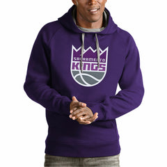 Sacramento Kings Antigua Team Logo Victory Pullover Hoodie Purple - NBA