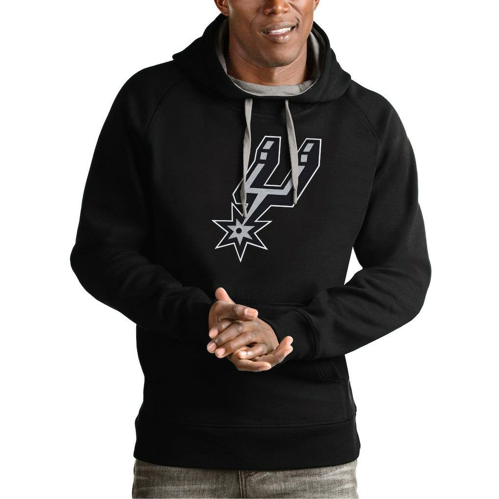 San Antonio Spurs Antigua Team Logo Victory Pullover Hoodie Black - NBA