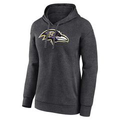 Baltimore Ravens Women's Primary Logo Pullover Hoodie Charcoal | NFL