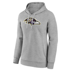 Baltimore Ravens Women's Primary Logo Pullover Hoodie Gray | NFL