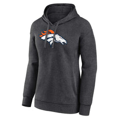 Denver Broncos Women's Primary Logo Pullover Hoodie Charcoal | NFL