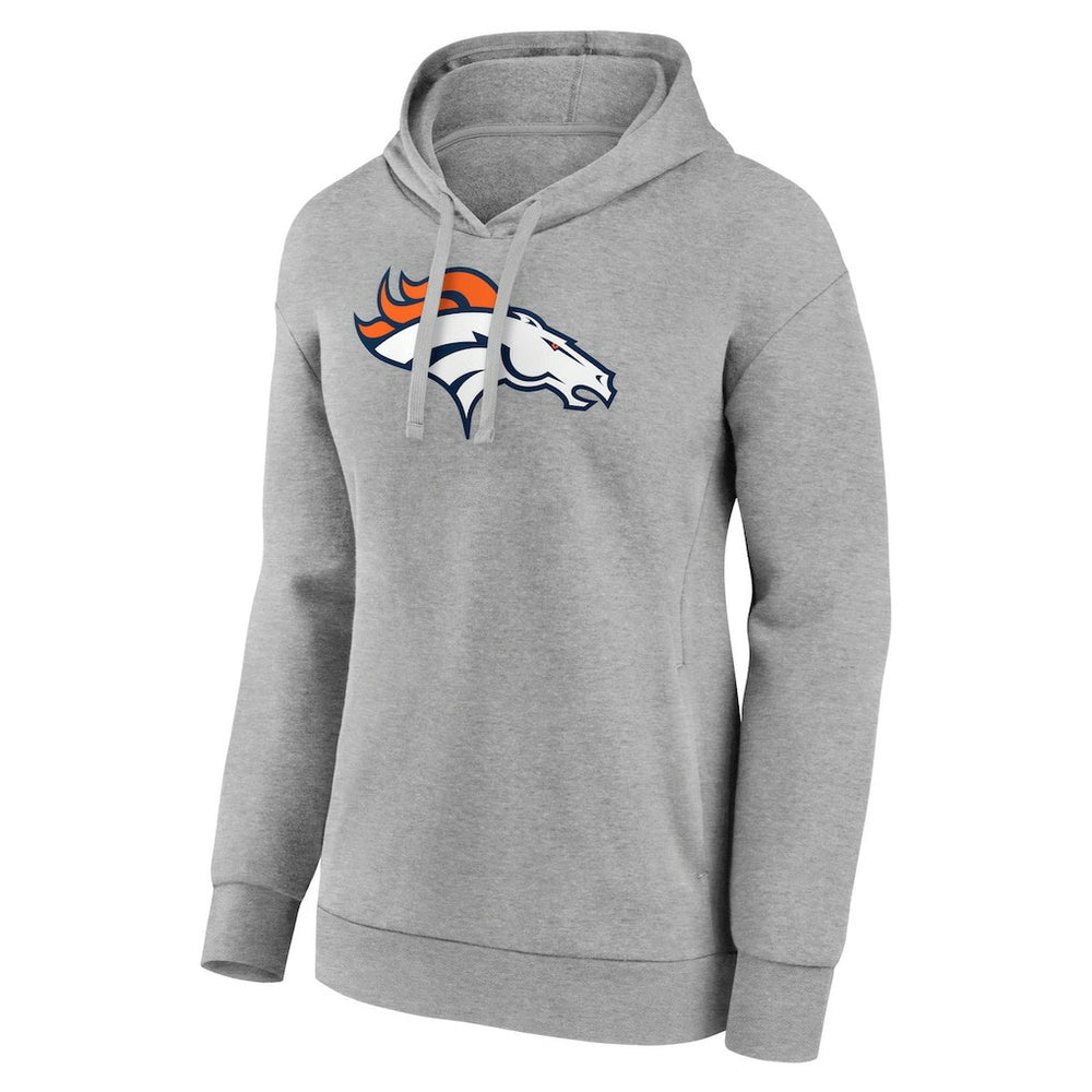 Denver Broncos Women's Primary Logo Pullover Hoodie Gray | NFL
