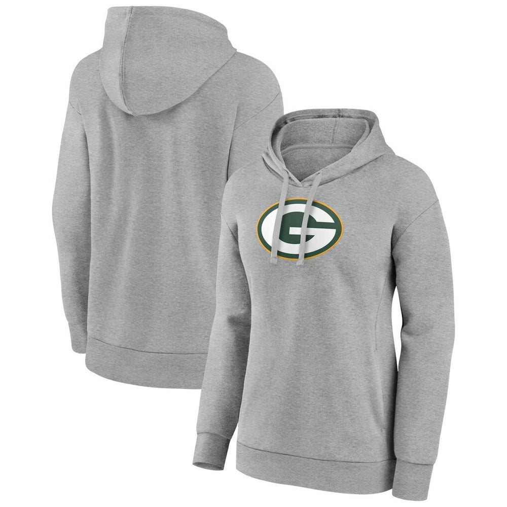 Green Bay Packers Women's Primary Logo Pullover Hoodie Gray | NFL