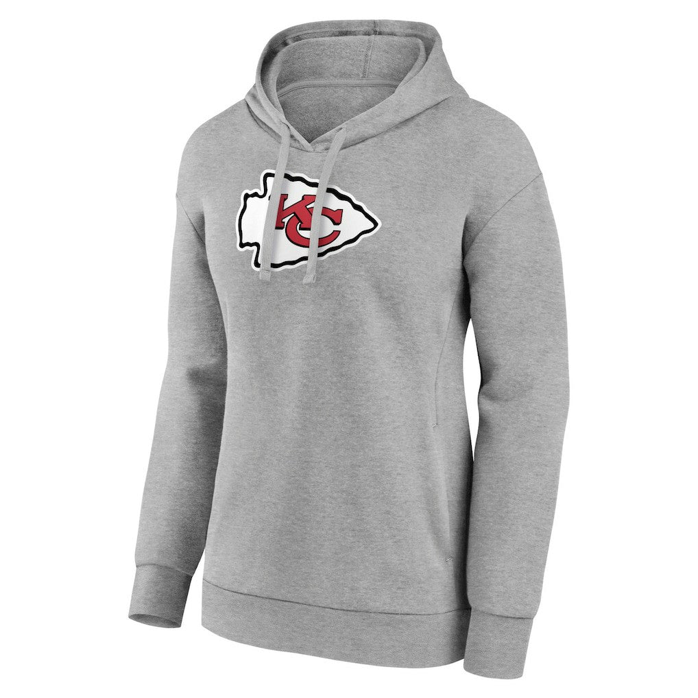 Kansas City Chiefs Women's Primary Logo Pullover Hoodie Gray | NFL