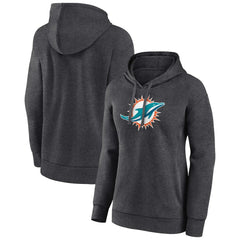 Miami Dolphins Women's Primary Logo Pullover Hoodie Charcoal | NFL