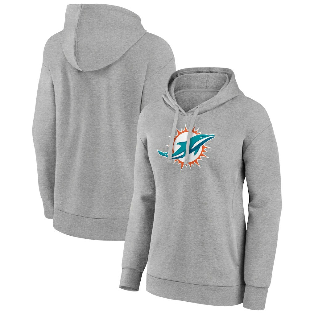 Miami Dolphins Women's Primary Logo Pullover Hoodie Gray | NFL