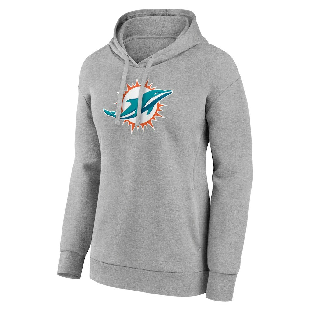 Miami Dolphins Women's Primary Logo Pullover Hoodie Gray | NFL