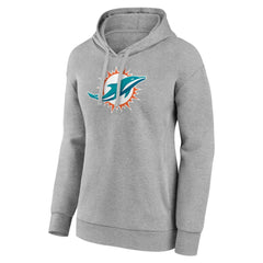 Miami Dolphins Women's Primary Logo Pullover Hoodie Gray | NFL