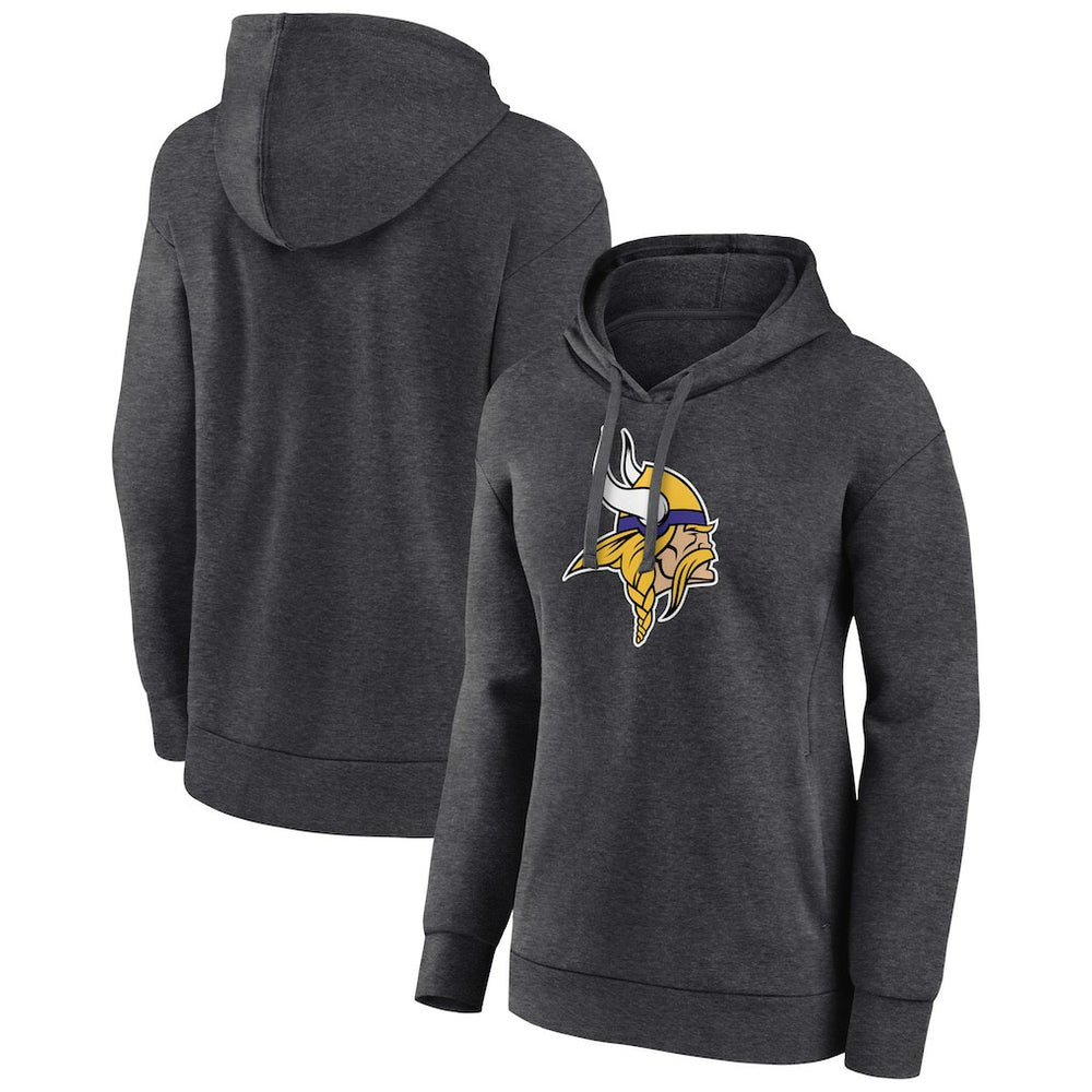 Minnesota Vikings Women's Primary Logo Pullover Hoodie Charcoal | NFL