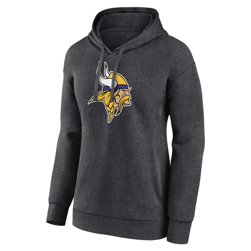 Minnesota Vikings Women's Primary Logo Pullover Hoodie Charcoal | NFL