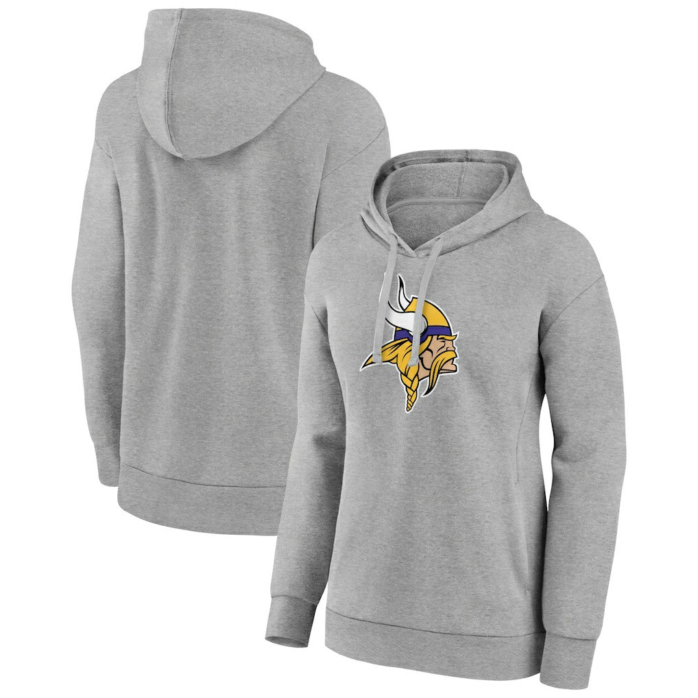 Minnesota Vikings Women's Primary Logo Pullover Hoodie Gray | NFL
