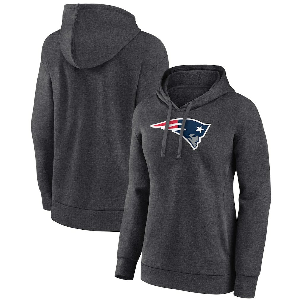 New England Patriots Women's Primary Logo Pullover Hoodie Charcoal | NFL