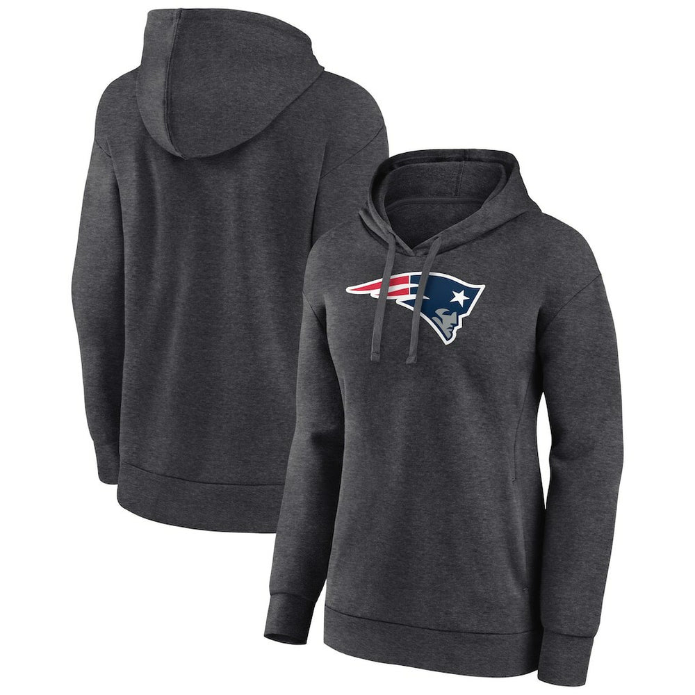 New England Patriots Women's Primary Logo Pullover Hoodie Charcoal | NFL