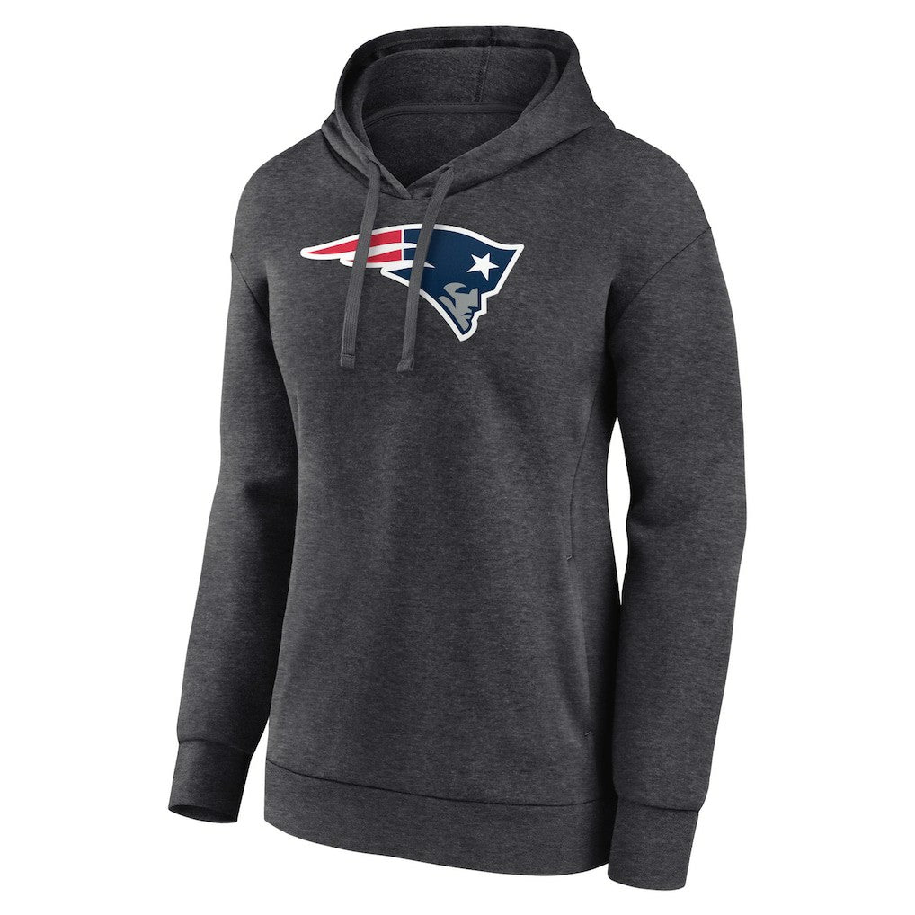 New England Patriots Women's Primary Logo Pullover Hoodie Charcoal | NFL