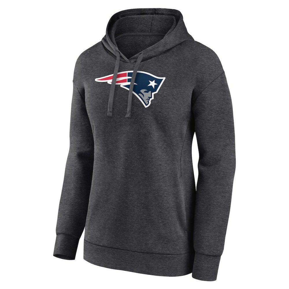 New England Patriots Women's Primary Logo Pullover Hoodie Charcoal | NFL