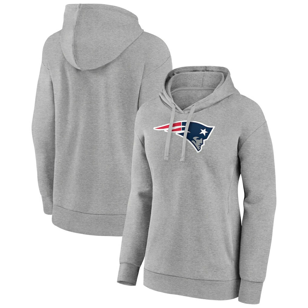 New England Patriots Women's Primary Logo Pullover Hoodie Gray | NFL